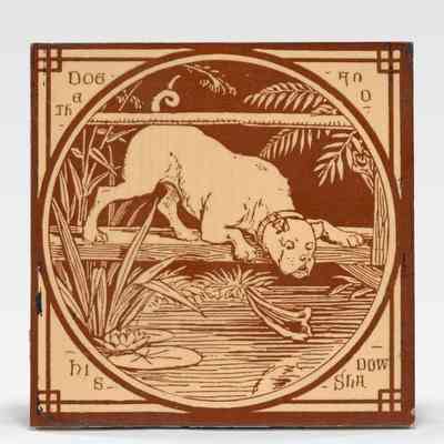 Dog and his Shadow Aesop Fable Tile