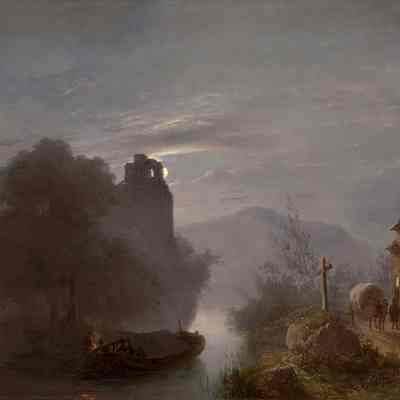 Night Scene with Ruins