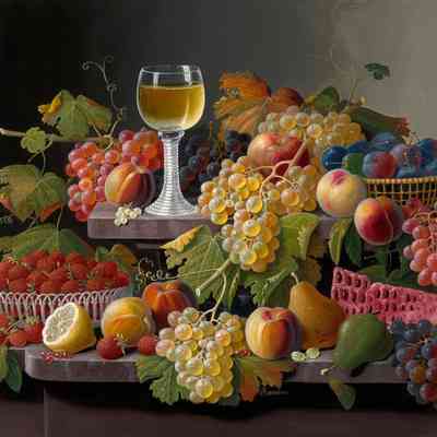 Still Life with Fruit and Wine