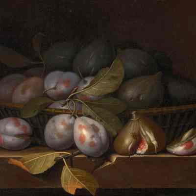 Plums and Figs in a Basket