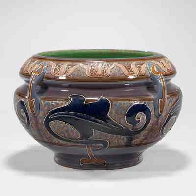 Jardinière with Stylized Flowers and Acanthus Leaves