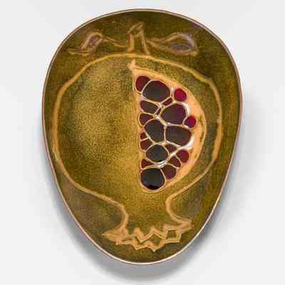 Oval Bowl with Pomegranate