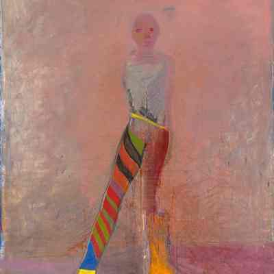 Figure with Striped Leg