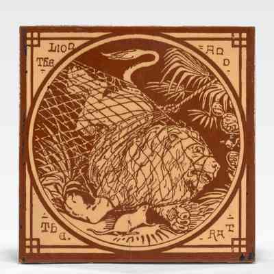 The Lion and the Rat Aesop Fable Tile
