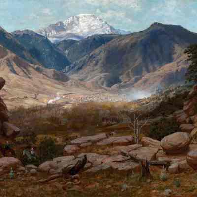 Manitou Springs with Pikes Peak in the Distance