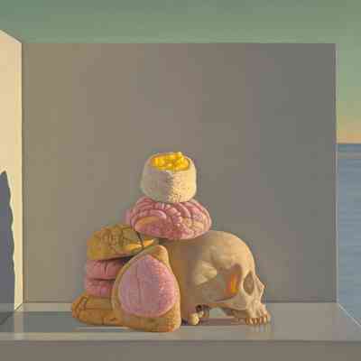 Still Life with Mexican Pastries and Skull