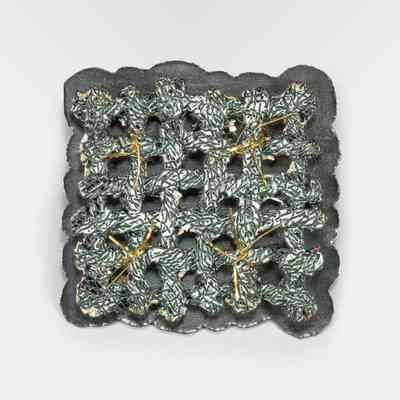 Twisted Woven Screen Square Pin/Pendant