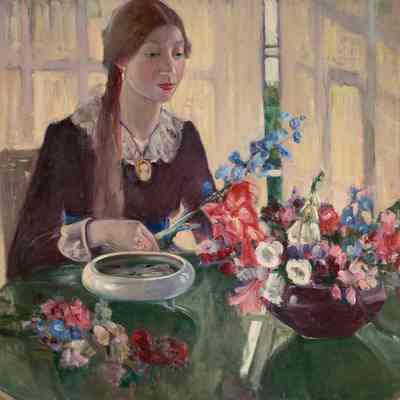 Young Danish Girl with Flowers