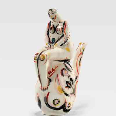 Teapot with Two Figures