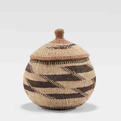 Twined Lidded Trinket Basket