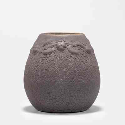 Small Vase with Alligator Skin Glaze and Squeeze Bag Decoration
