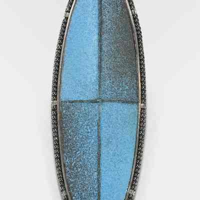 Blue Two Tone Oval Pin/Pendant