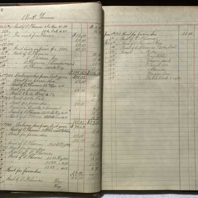 Thomas/Higgins Farm Ledger Example Entry: JPG screen capture.