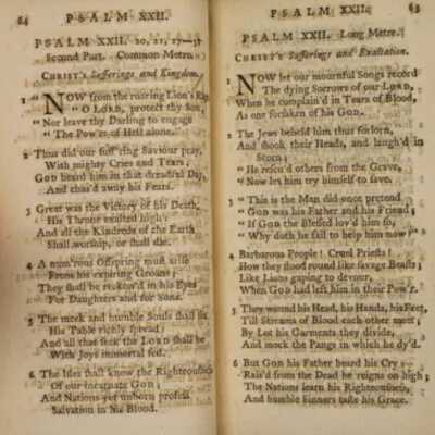 Isaac Watts Psalms of David Hymnal - Sample page