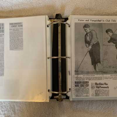 Left - Howard Lerch articles: Right - Marion Kilmer 1938 Golf Championship article
