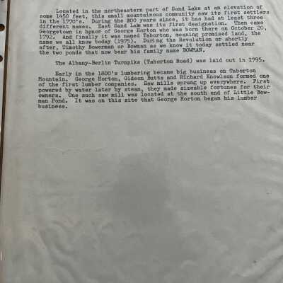 short description "Village of Taborton" Author and date unknown