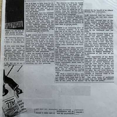 "Hard Work, Thrift Leading Qualities of Taborton." news article probably Albany Times Union, c. 1930, p.2