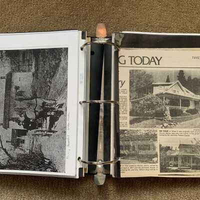 Left: Henry Nennstiel and Sister Frieda horse and buggy photo: Right:  1983 Times Union Sand Lake House Tour Rymiller and Dawes house newspaper photo