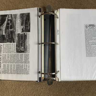 Left: 1983 Times Union Sand Lake House Tour Rymiller and Dawes house repeat entry: Right:  2000 Advertiser article about fern harvesting in Poestenkill