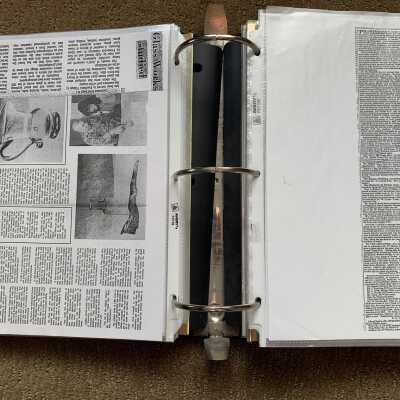 Left: Glass Village and Factory article continued: Right:  Dr. Evans' Camomile Preparation advertisement and Glass Lake glass