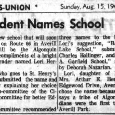Naming of Algonquin School