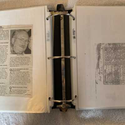 Left - Marvin Bubie interview 2009 newspaper article Municipal Seals expert: Right - Gossip column of some sort