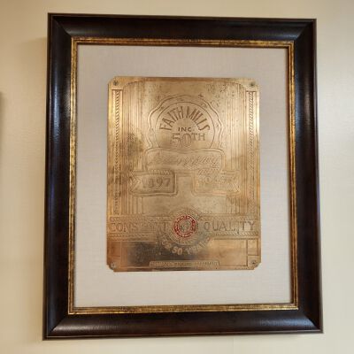 Faith Mills 50th Anniversary Commemorative Plaque: Refer to the Faith Mills folder for additional information.