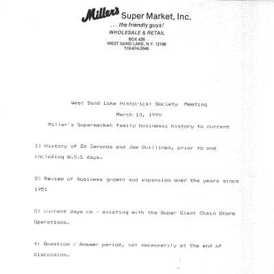 Miller's Super Market Family Business History to Present
