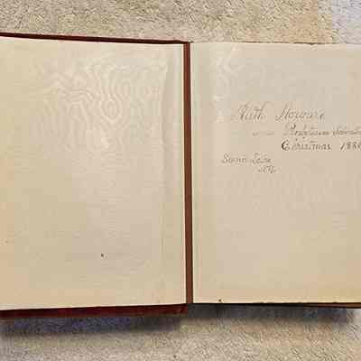 Inscription Page: The inscription states, "Ruth Howard, from Presbyterian Sabbath School, Christmas, 1886, Sand Lake, NY."