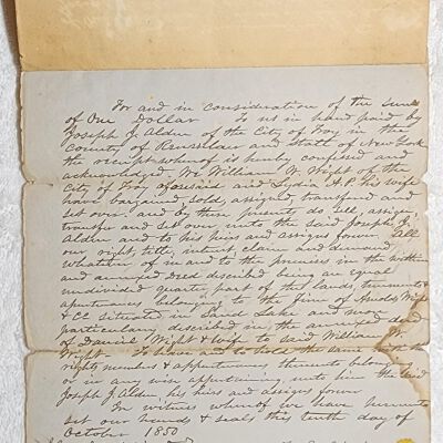 Doc # 127 Indenture (Continued) 1848-12-28 P3-of--4: Wright indenture pages 4 and partial cover.