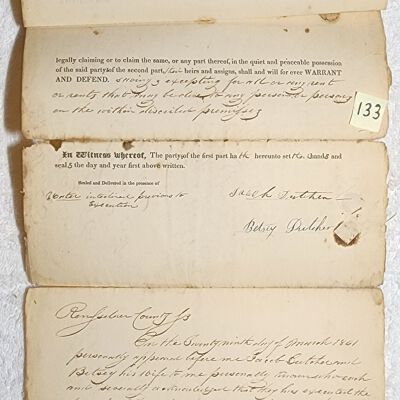 Doc # 133 Indenture (Continued) 1841-03-29 P2-of-2: Dutcher to Arnold indenture pages 2 and 3.