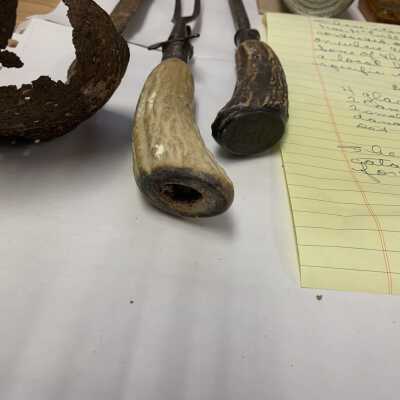 Antler handle close-up