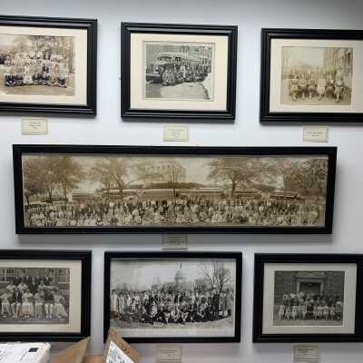 Averill Park Central School District Office Photos - Historic Photos: Photo of the collection of historic school photos that appears just inside the main entrance to the APCSD Office collocated with the AP High School on Gettle Road in the Town of Sand Lake.