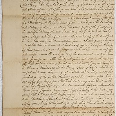 Doc # 135 Indenture 1832-04-04 P1-of-3: Daniel Wright and Sophrene Wright, Hezekiah C. Arnold and Martha Arnold, and Alfred Robinson and Elizabeth Robinson to George C. Arnold. Deeds property in Sand Lake from the couples to George C. Arnold for $1,850.