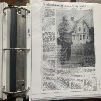 September 9, 1974, Sandford Young Loves Area History, Newspaper Article