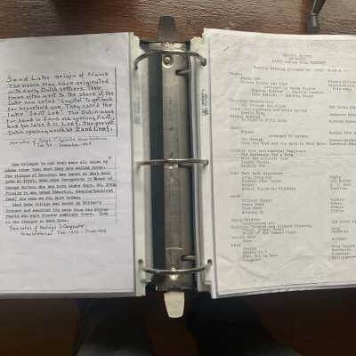 History of the Origins of Hamlet and Lake Names and 1940 School Concert Program