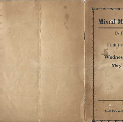 Page Protector 17 - Mixed Minstrel Show by Home Talent: Program produced for a mixed minstrel show that occurred on May 23, 1928, at Faith Hall in Averill Park to benefit the Averill Park and Sand Lake Fire Engine Fund.  Downloadable PDF document.