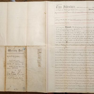 Doc # 66 Indenture 1897-01-13 P1-of-2: James B. Germain to Peter J. McCarthy. Labeled as a warranty deed that appears to be the Beverwyck Knitting Mills to McCarthy by Jermain in consideration for $12,000.