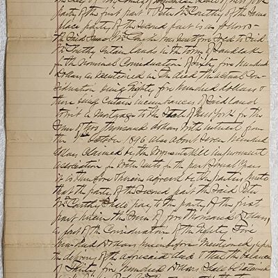 Doc # 69 Agreement 1897-02-23 FPO: Isaac McConihe handwritten two-page agreement to sell property located in Sand Lake to Peter McCarthy. likely related to document #68.