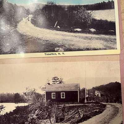 Postcards: Taborton NY and Schoolhouse Taborton NY: First is probably Little Bowman Pond, second appears to be School #11