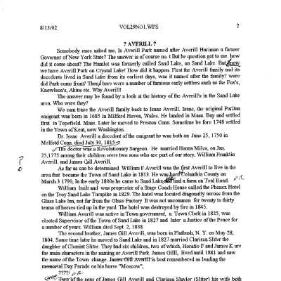 Averill Family Notes