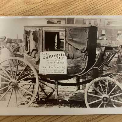 The Old LaFayette Coach Postcard: Donated to SLHS by Edith Gundrum in 2008.