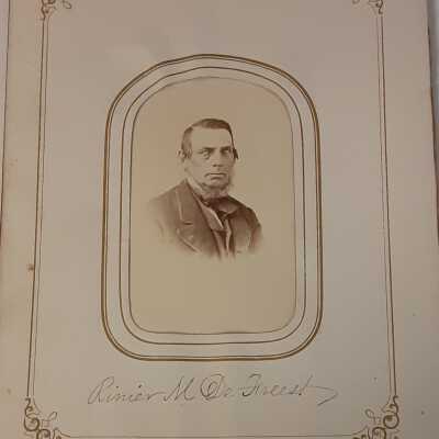 Photo Rinier (?) M. DeFreest or De Freest: More information needed.  Possible connection to DeFreestville in North Greenbush?