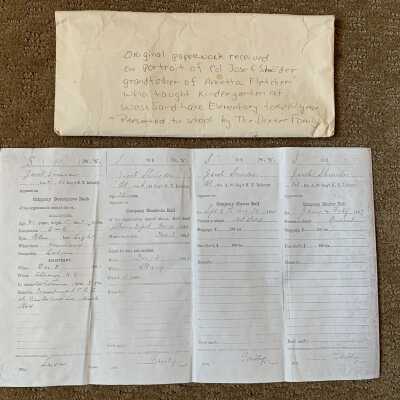 Envelope of Civil Ware Disability Pension Documents: Envelope and muster for duty records.