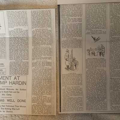 Camp Hardin, Spanish American War, newspaper articles