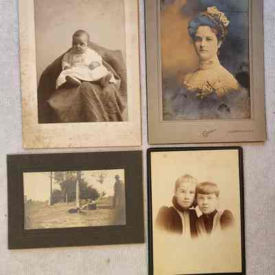 Apparent Family Group 5A: All of these photos mention someone named Phoebe, Aunt Phoebe, Sam, Uncle Sam, and/or Earle.  The baby photo includes a notation of, "To Aunt Phoebe," and, "Claire Therdecia Sturtenant at five-and-one-half months old."  The lower left photo includes a notation of September 1905.  Photographers include Cornell of Troy, N Y, and Towne & Elwell of Troy, NY.