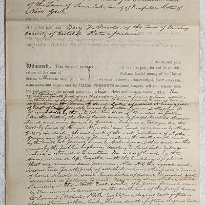 Doc # 99 Indenture FPO: Undated and unsigned apparent draft of an Indenture from Hezekiah C. Arnold and George C. Arnold to Benjamin F. Arnold of Pawlings NY. Likely drafted in the mid-19th century.