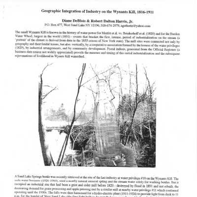 Geographic Integration of Industry on the Wynants Kill 1816-1911 - Version 2: This version has more photos and graphics.