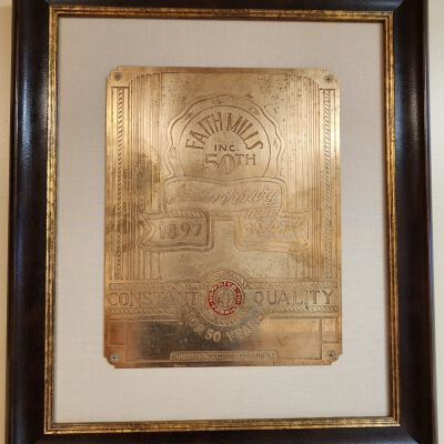 Faith Mills 50th Anniversary Commemorative Plaque 1987 - 1947