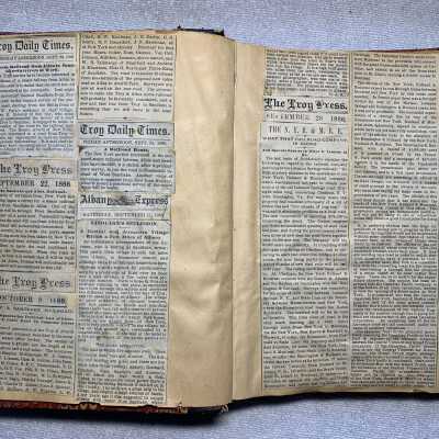 Horatio Averill Troy & Sand Lake Railroad Scrapbook - Example page: JPG photo file.